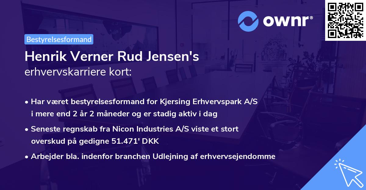 Henrik Verner Rud Jensen's erhvervskarriere kort