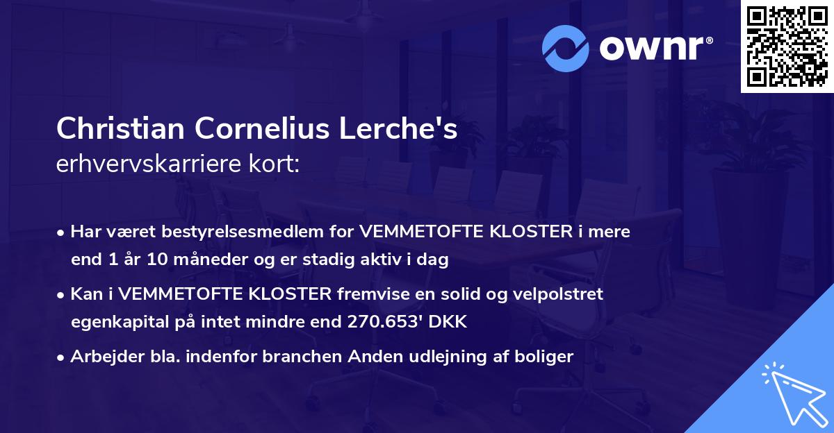 Christian Cornelius Lerche's erhvervskarriere kort