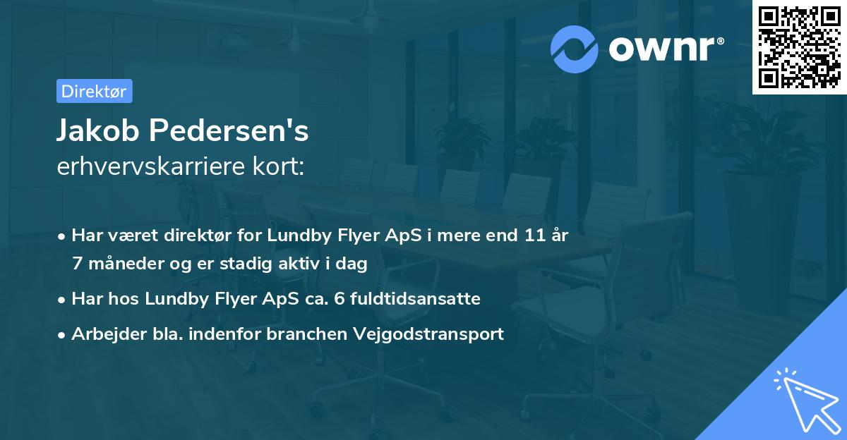 Jakob Pedersen's erhvervskarriere kort