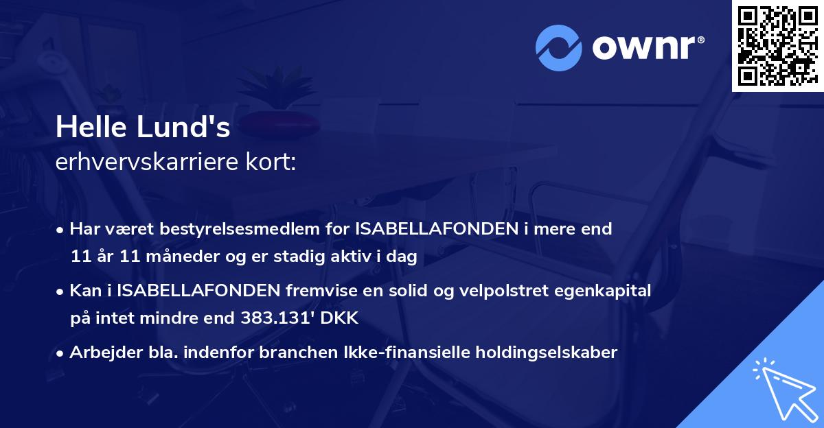 Helle Lund's erhvervskarriere kort