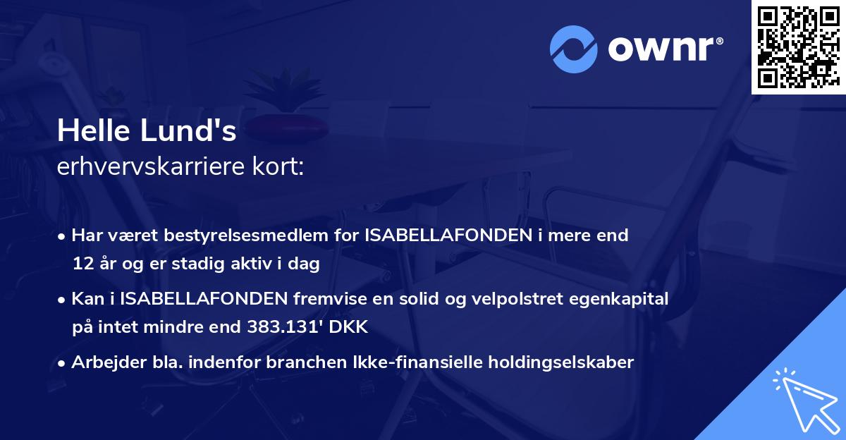 Helle Lund's erhvervskarriere kort