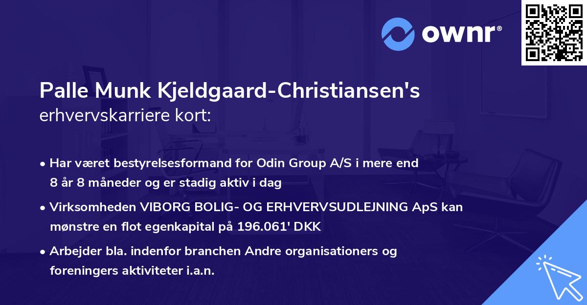 Palle Munk Kjeldgaard-Christiansen's erhvervskarriere kort
