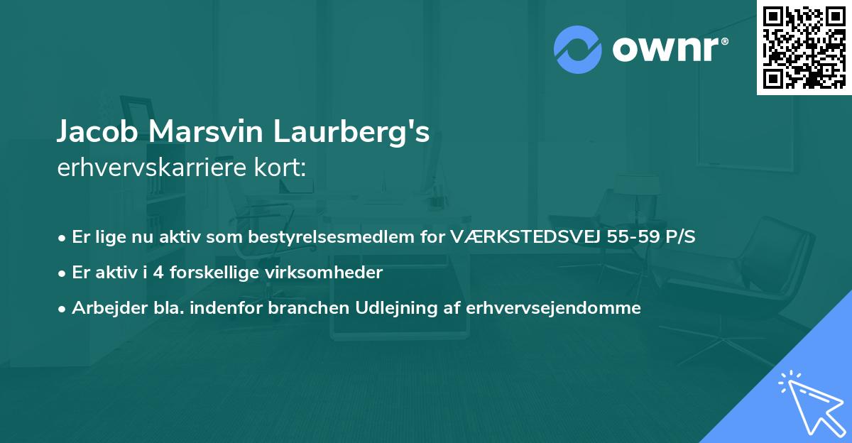 Jacob Marsvin Laurberg's erhvervskarriere kort