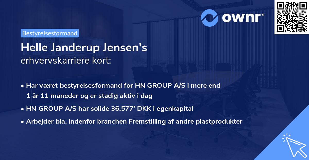 Helle Janderup Jensen's erhvervskarriere kort