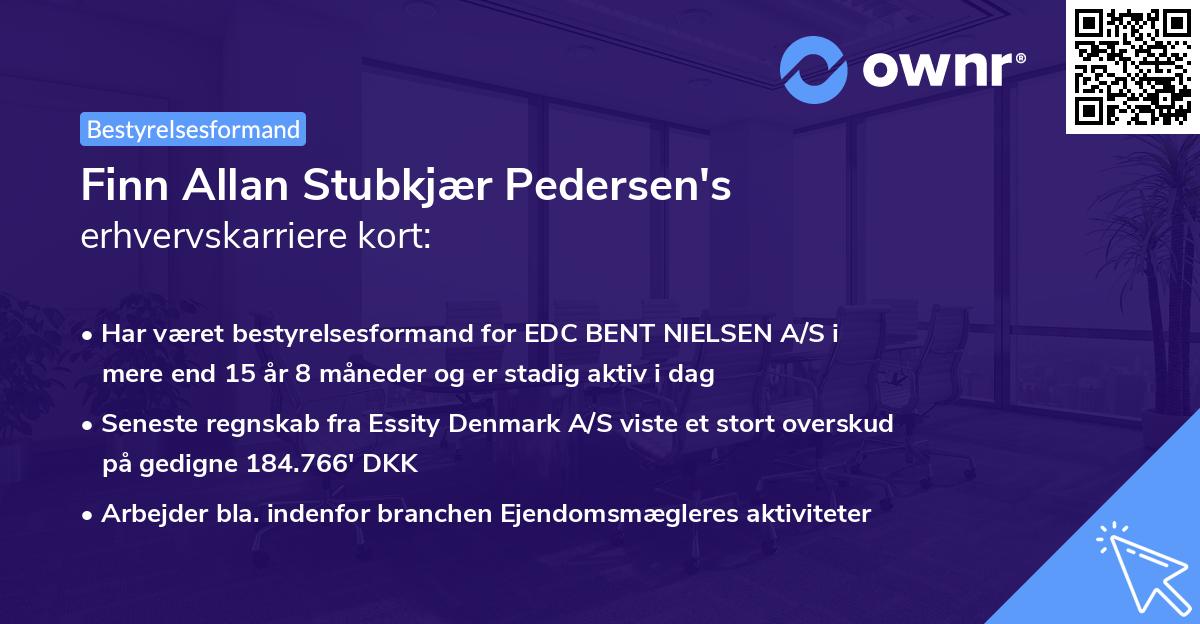 Finn Allan Stubkjær Pedersen's erhvervskarriere kort