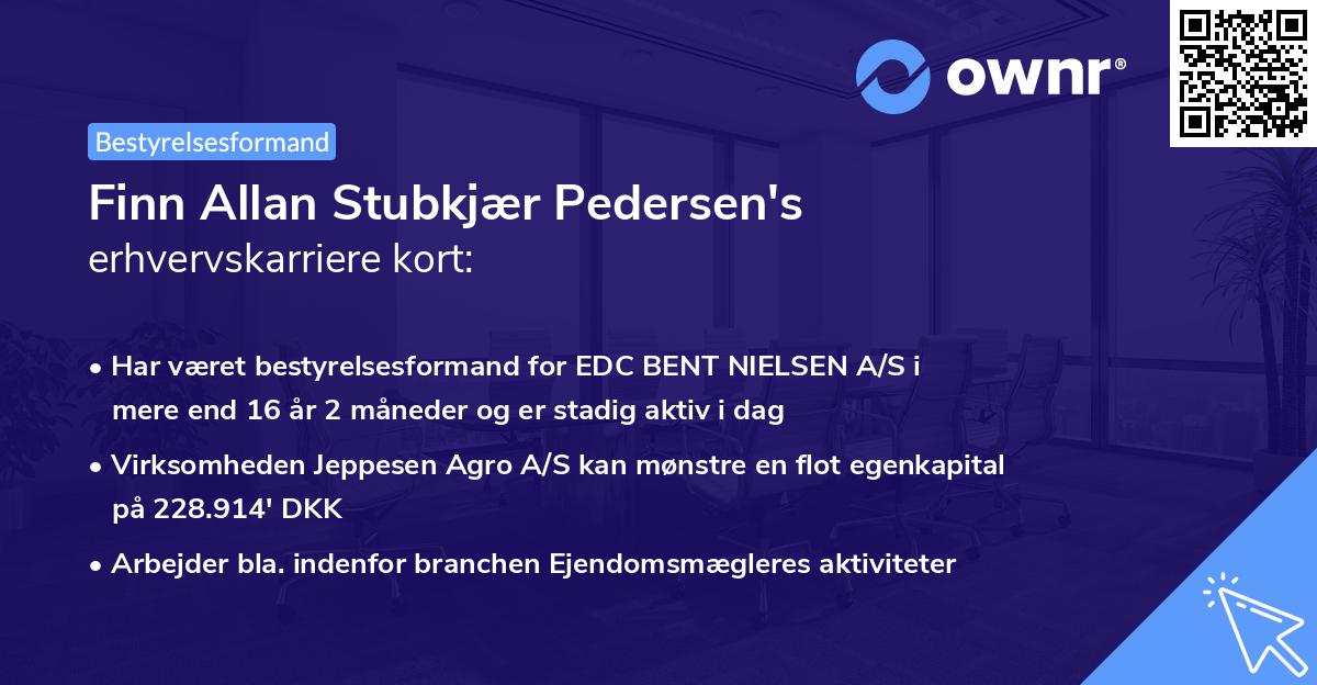 Finn Allan Stubkjær Pedersen's erhvervskarriere kort