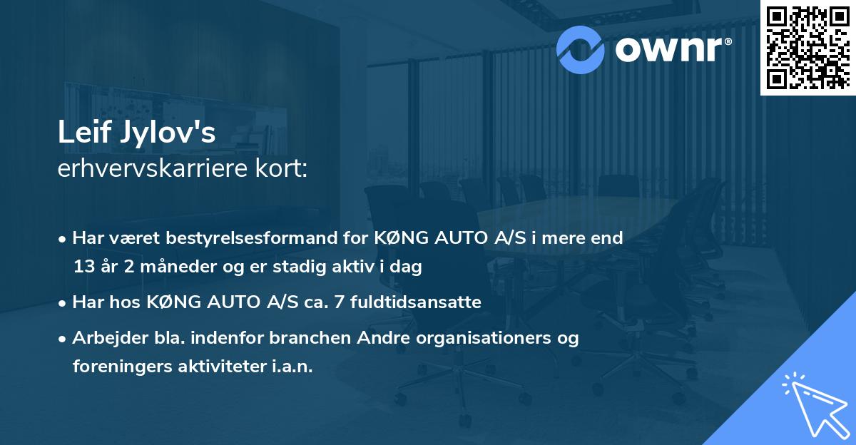 Leif Jylov's erhvervskarriere kort