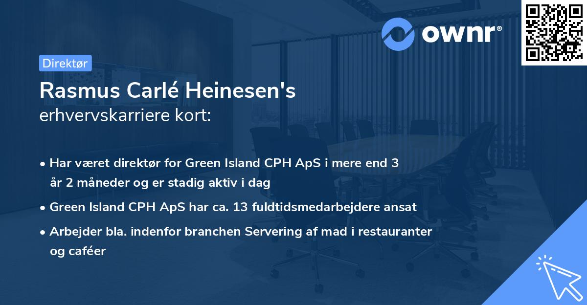Rasmus Carlé Heinesen's erhvervskarriere kort