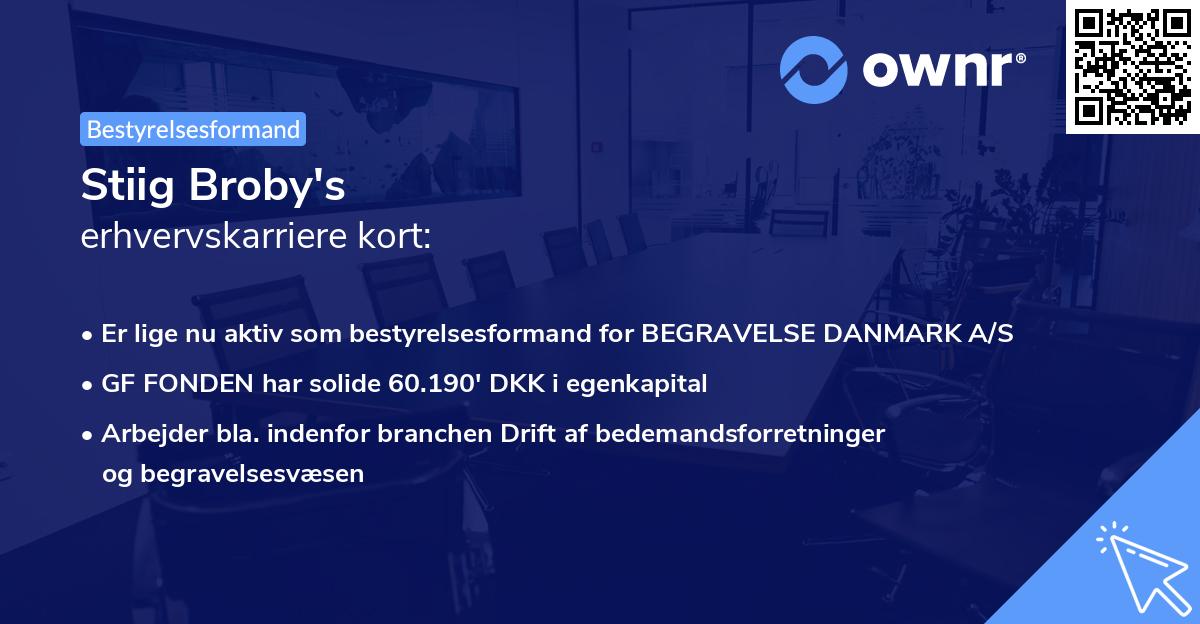 Stiig Broby's erhvervskarriere kort