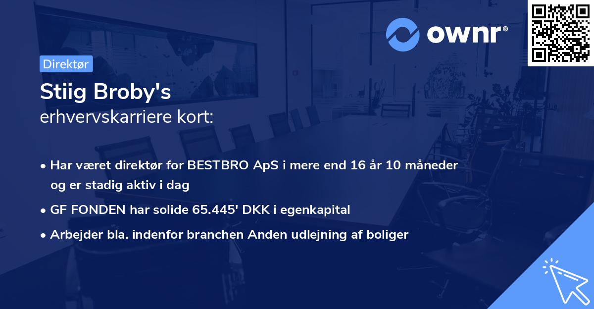 Stiig Broby's erhvervskarriere kort