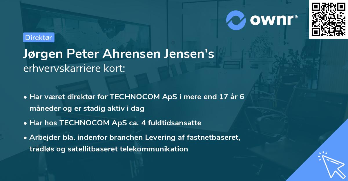 Jørgen Peter Ahrensen Jensen's erhvervskarriere kort