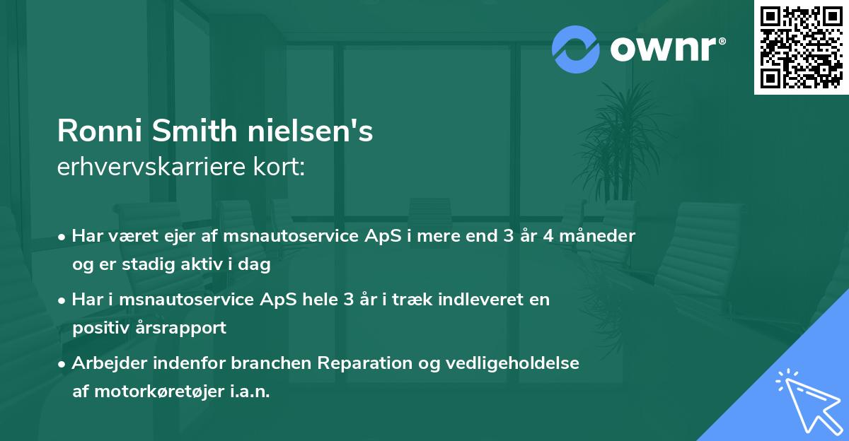 Ronni Smith nielsen's erhvervskarriere kort