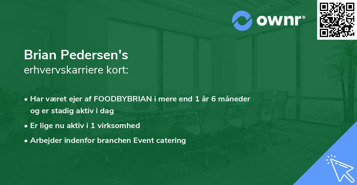 Brian Pedersen's erhvervskarriere kort