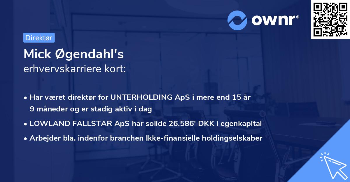 Mick Øgendahl's erhvervskarriere kort