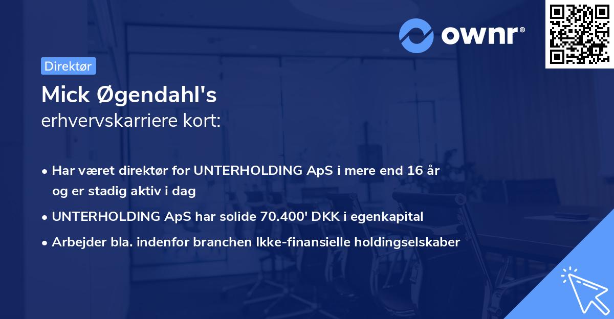 Mick Øgendahl's erhvervskarriere kort