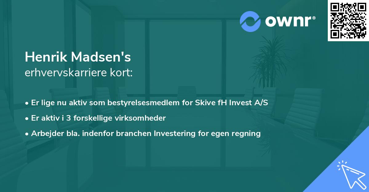 Henrik Madsen's erhvervskarriere kort