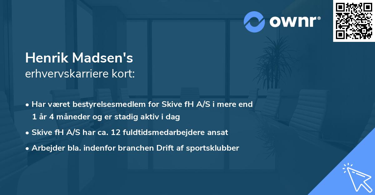 Henrik Madsen's erhvervskarriere kort