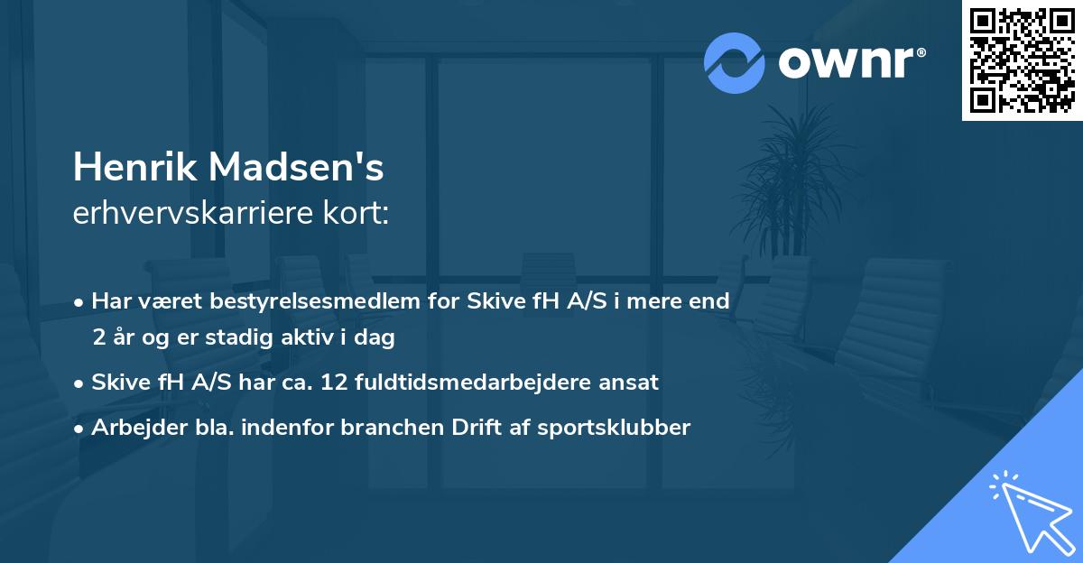 Henrik Madsen's erhvervskarriere kort