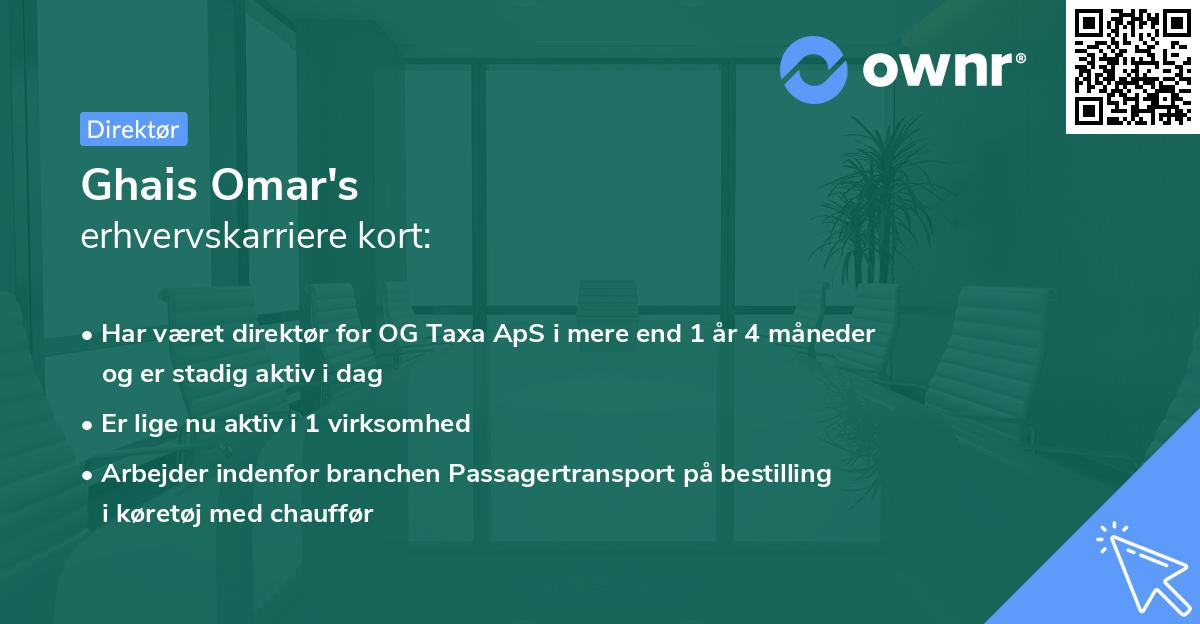 Ghais Omar's erhvervskarriere kort