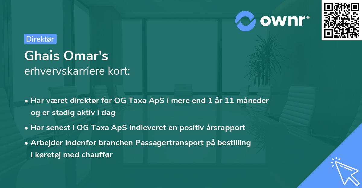 Ghais Omar's erhvervskarriere kort