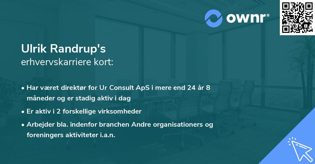 Ulrik Randrup's erhvervskarriere kort