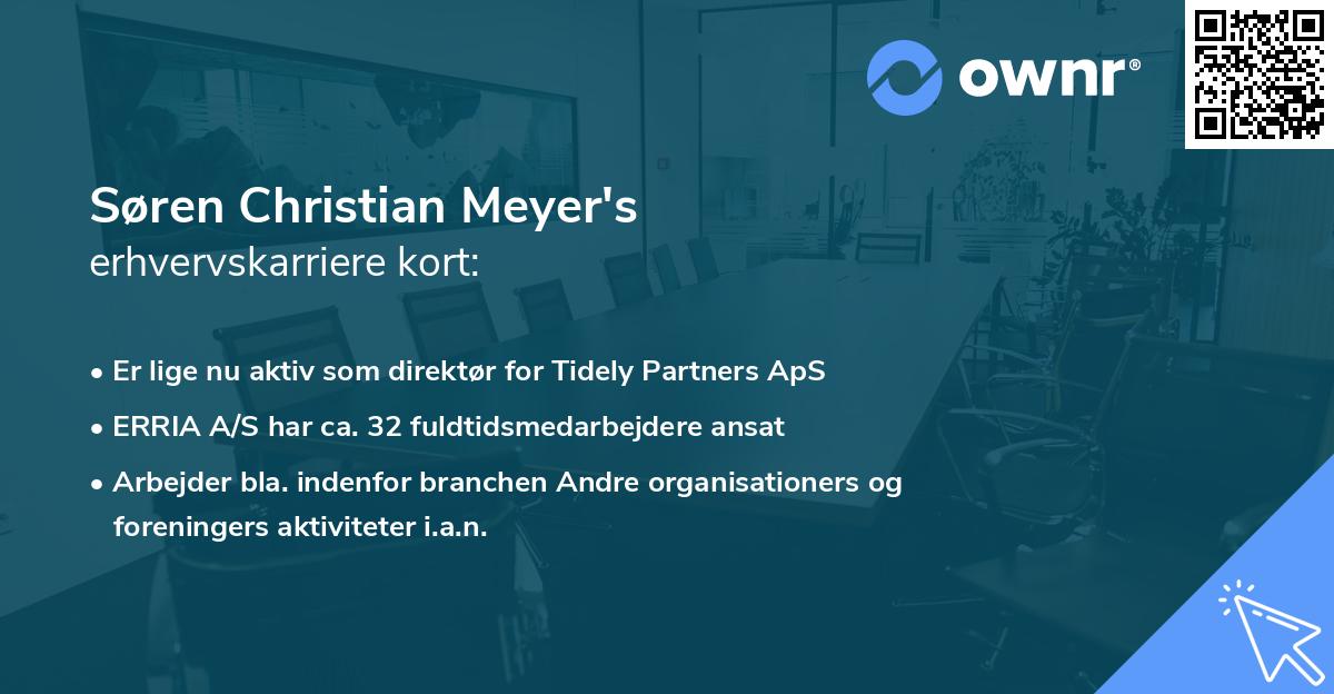 Søren Christian Meyer's erhvervskarriere kort