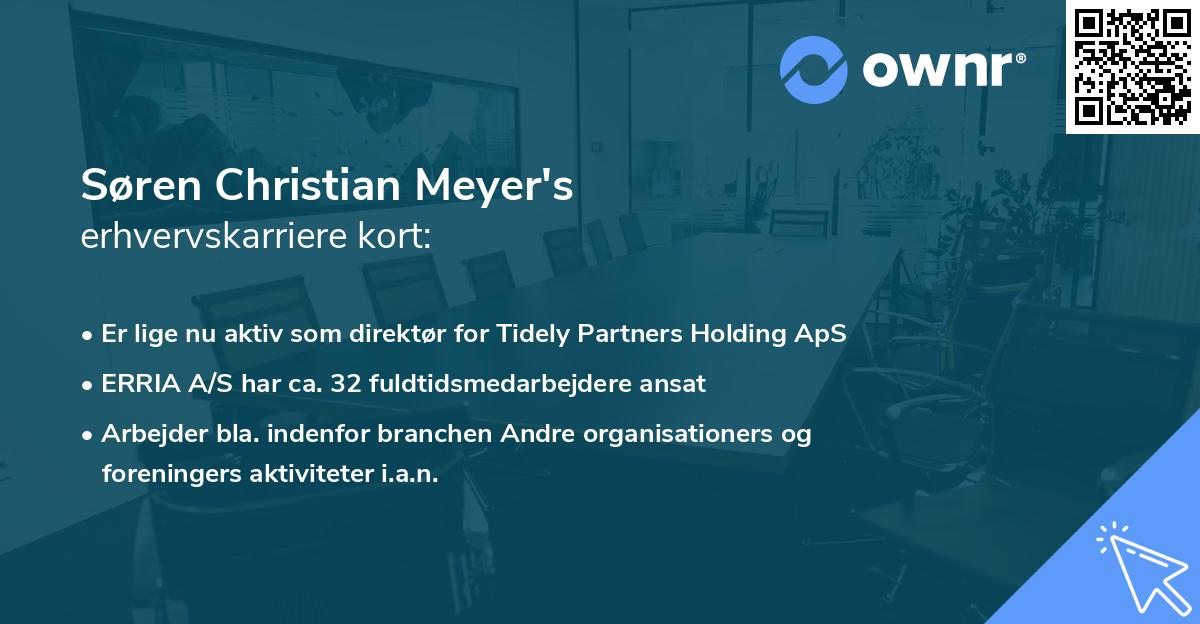 Søren Christian Meyer's erhvervskarriere kort