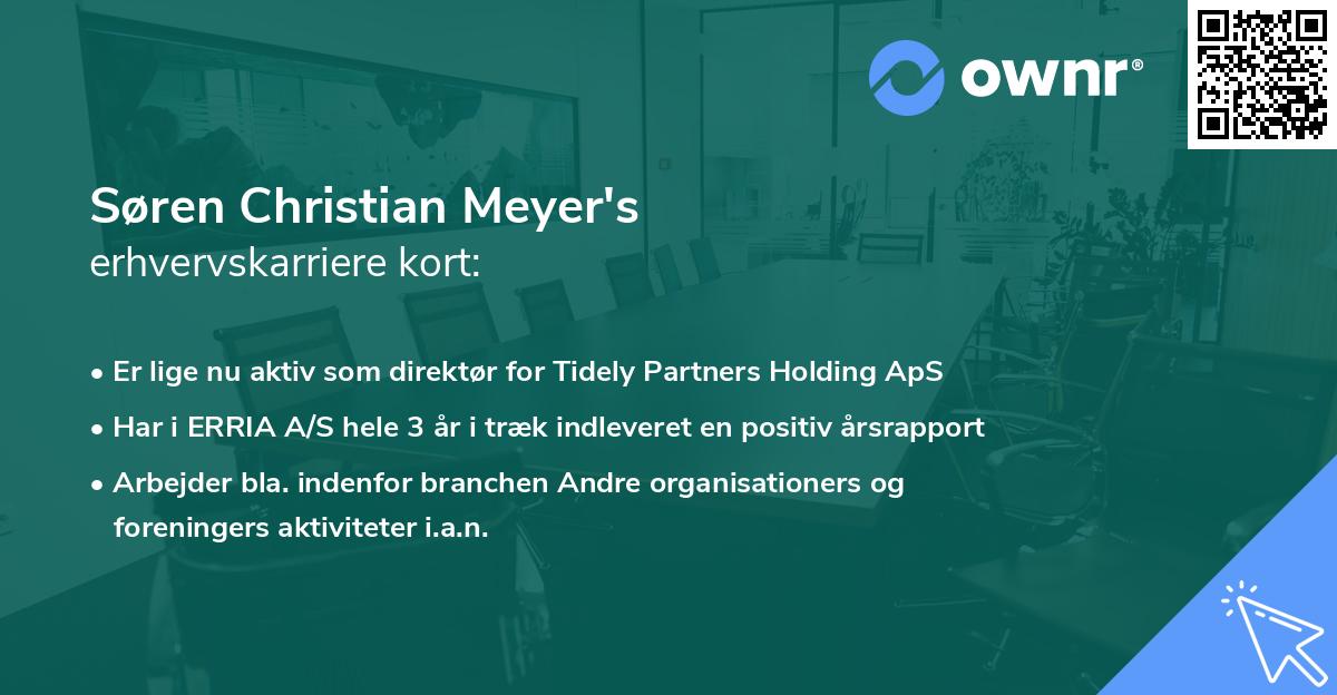 Søren Christian Meyer's erhvervskarriere kort