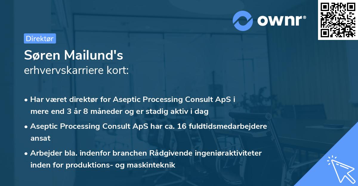 Søren Mailund's erhvervskarriere kort