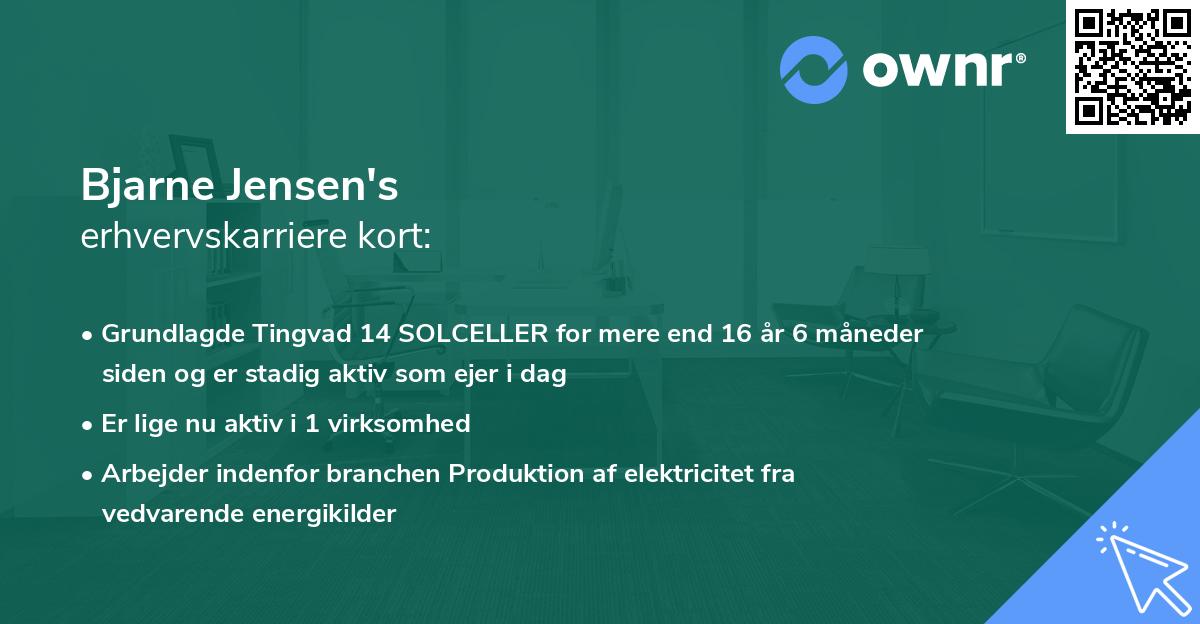 Bjarne Jensen's erhvervskarriere kort