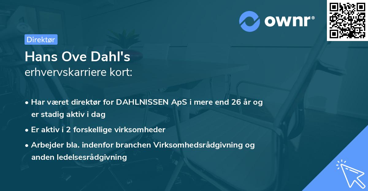 Hans Ove Dahl's erhvervskarriere kort