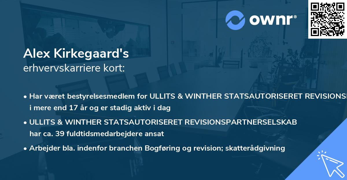 Alex Kirkegaard's erhvervskarriere kort