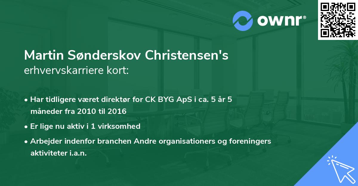 Martin Sønderskov Christensen's erhvervskarriere kort
