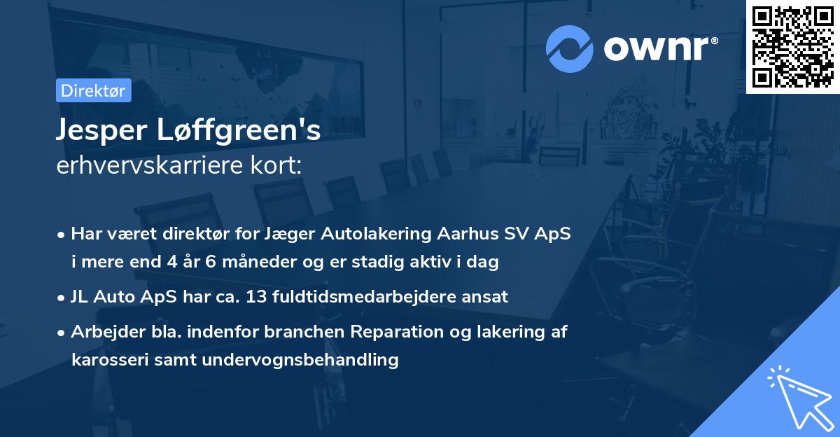 Jesper Løffgreen's erhvervskarriere kort