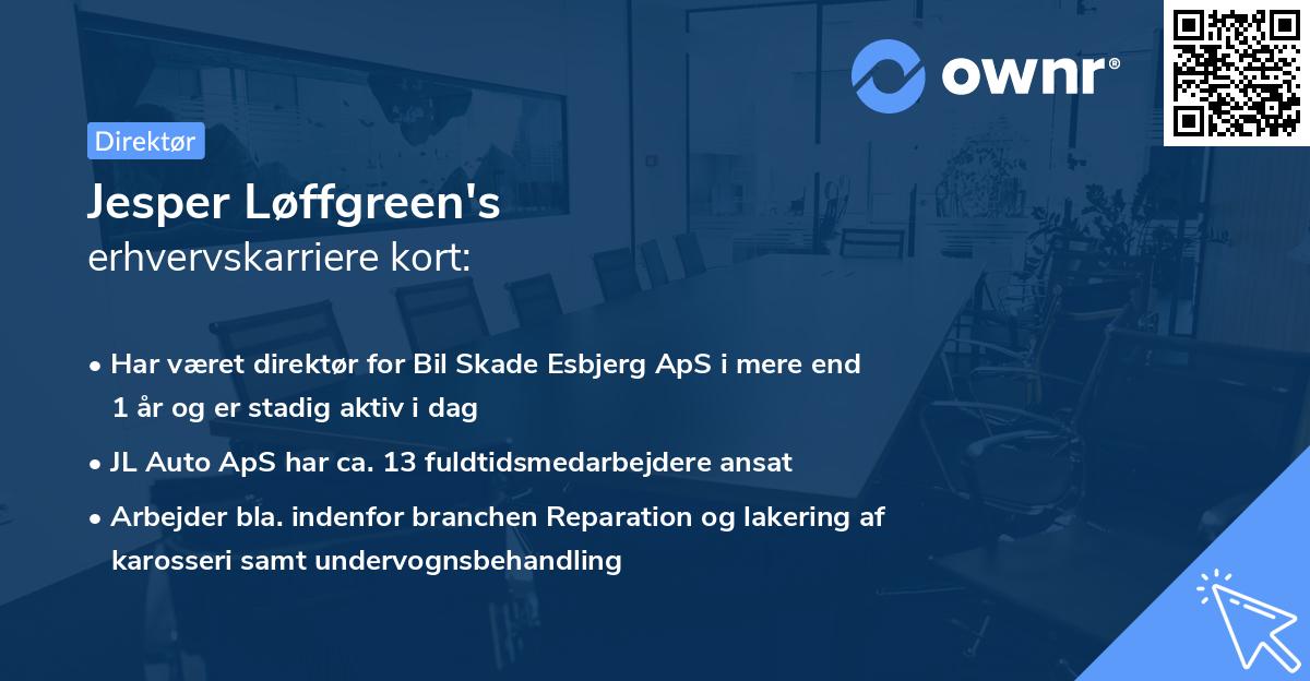 Jesper Løffgreen's erhvervskarriere kort
