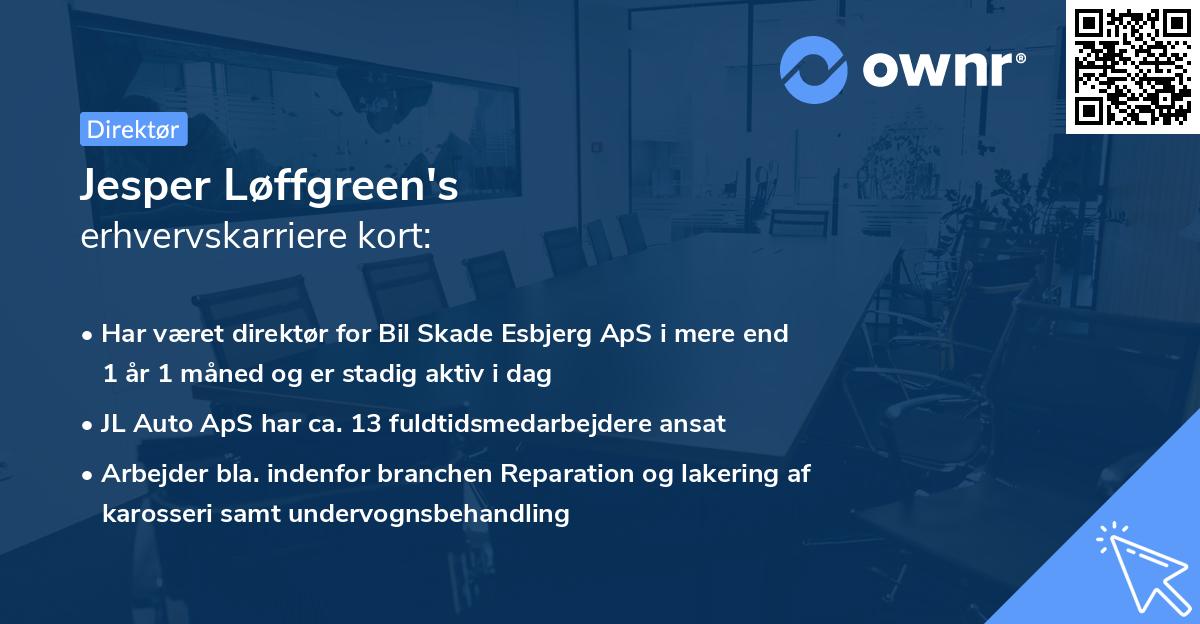 Jesper Løffgreen's erhvervskarriere kort
