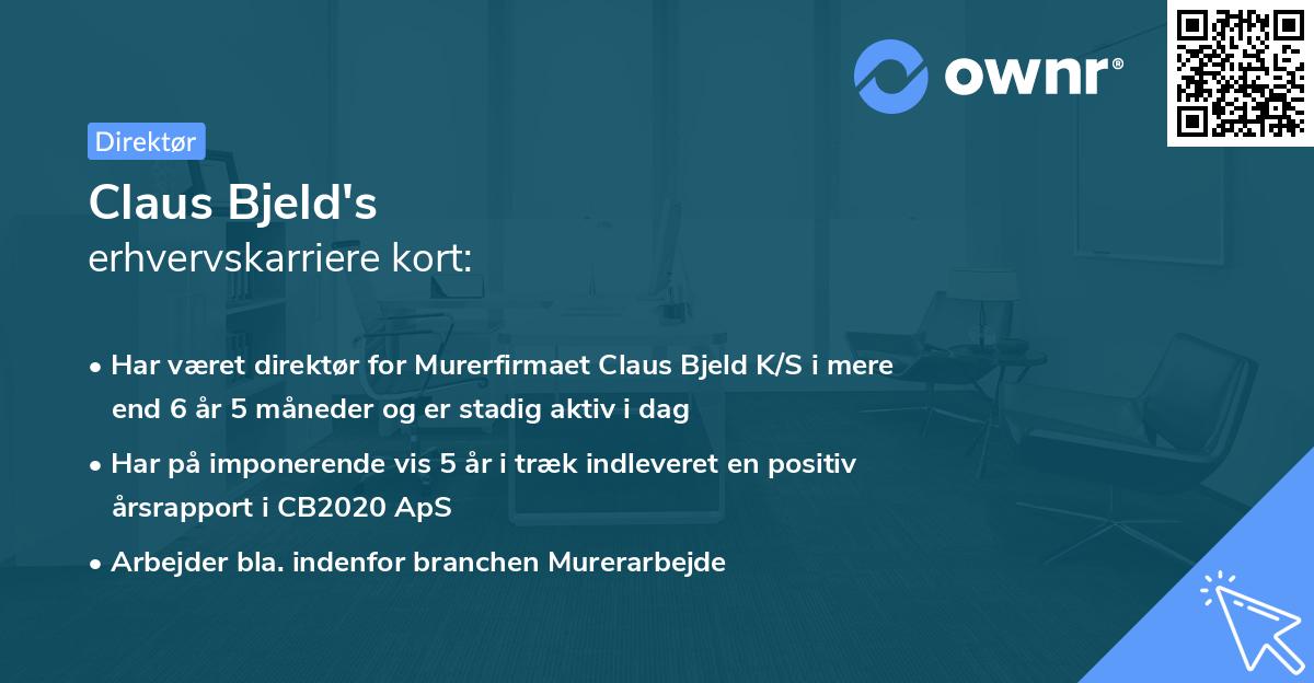 Claus Bjeld's erhvervskarriere kort