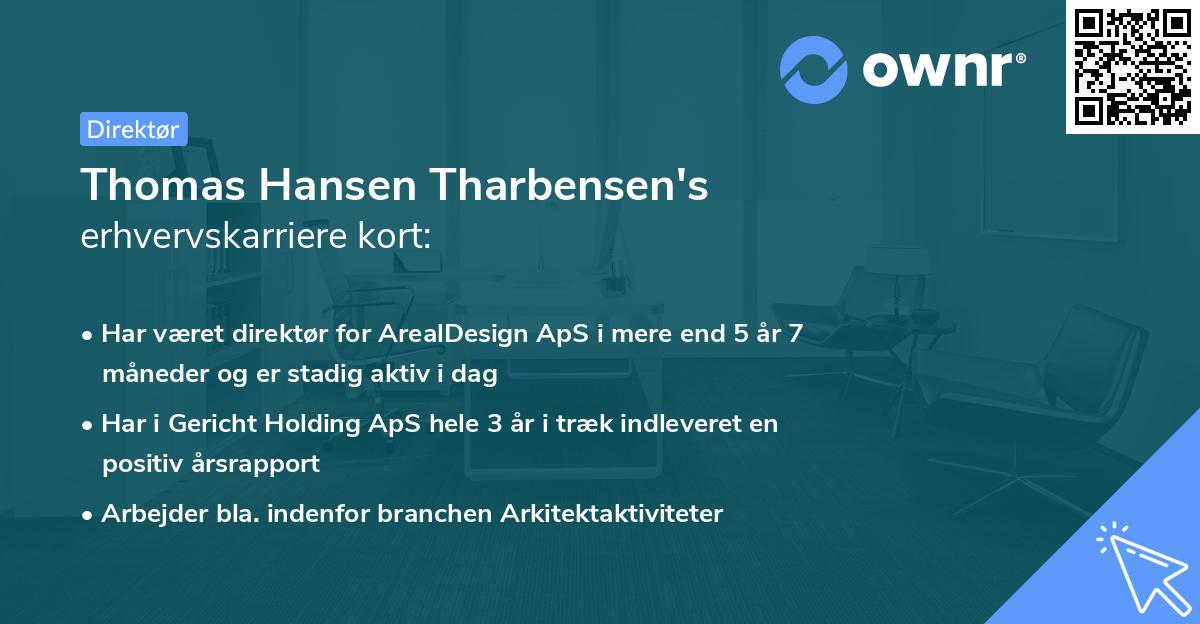 Thomas Hansen Tharbensen's erhvervskarriere kort