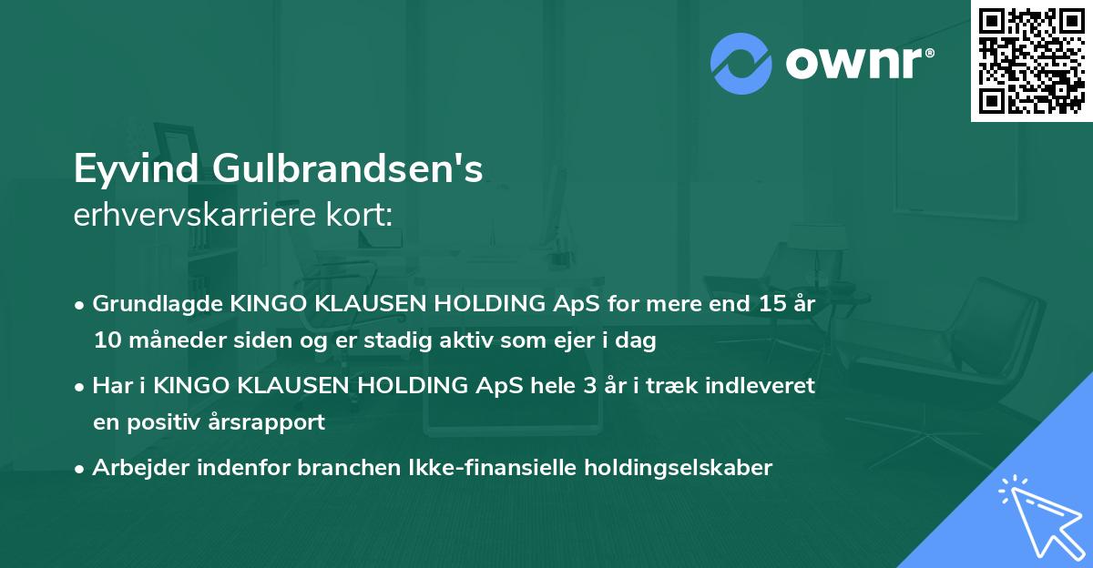 Eyvind Gulbrandsen's erhvervskarriere kort
