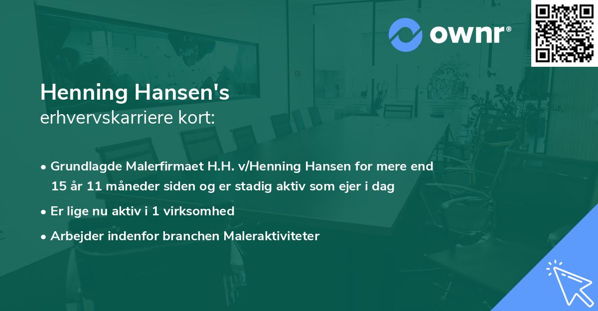 Henning Hansen's erhvervskarriere kort