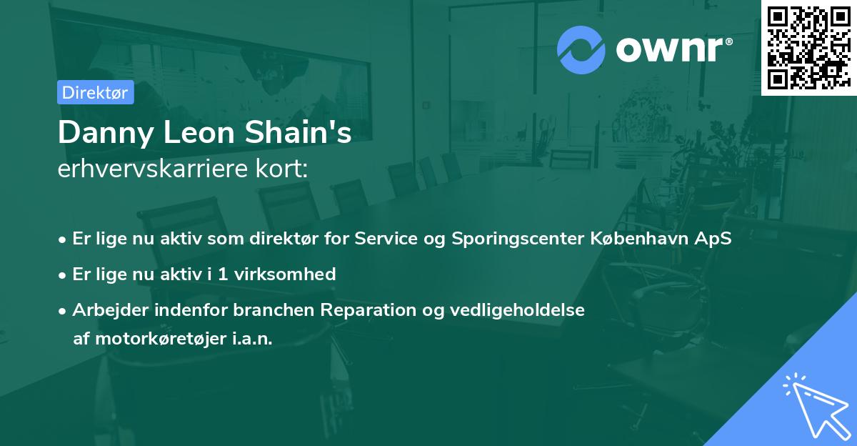 Danny Leon Shain's erhvervskarriere kort