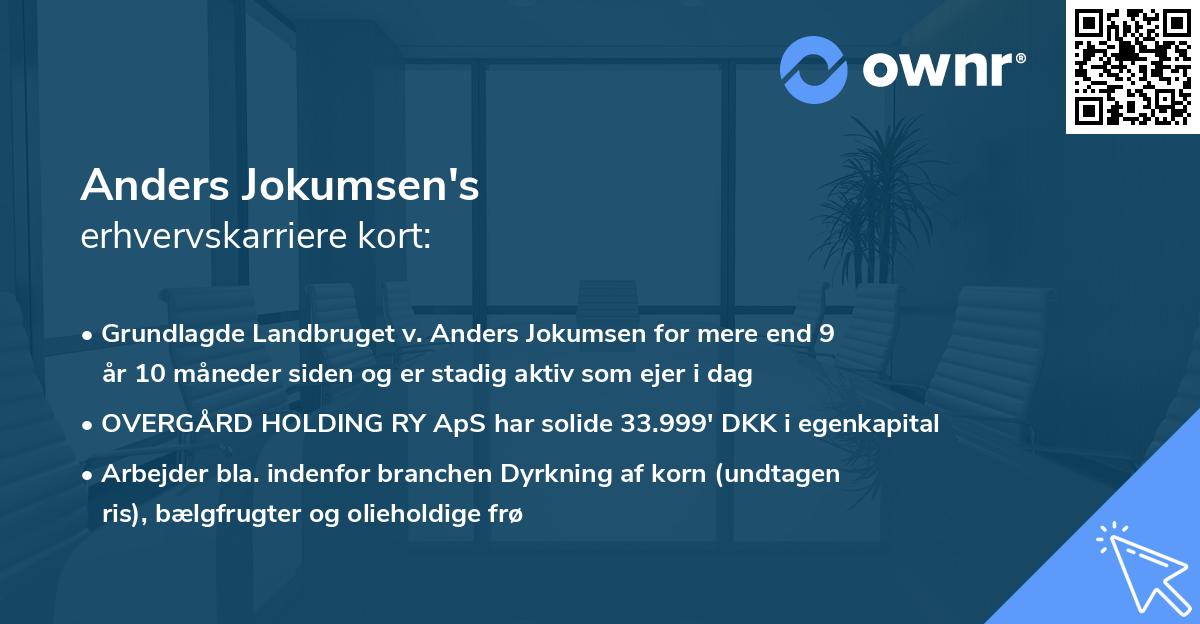 Anders Jokumsen's erhvervskarriere kort