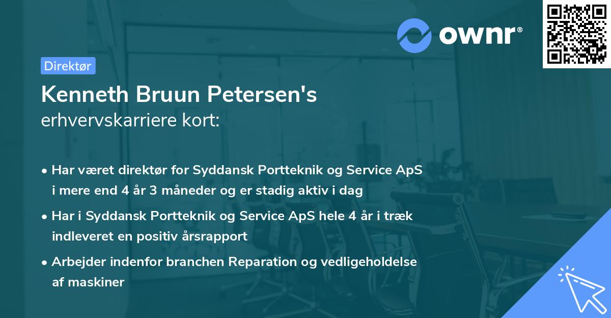 Kenneth Bruun Petersen's erhvervskarriere kort