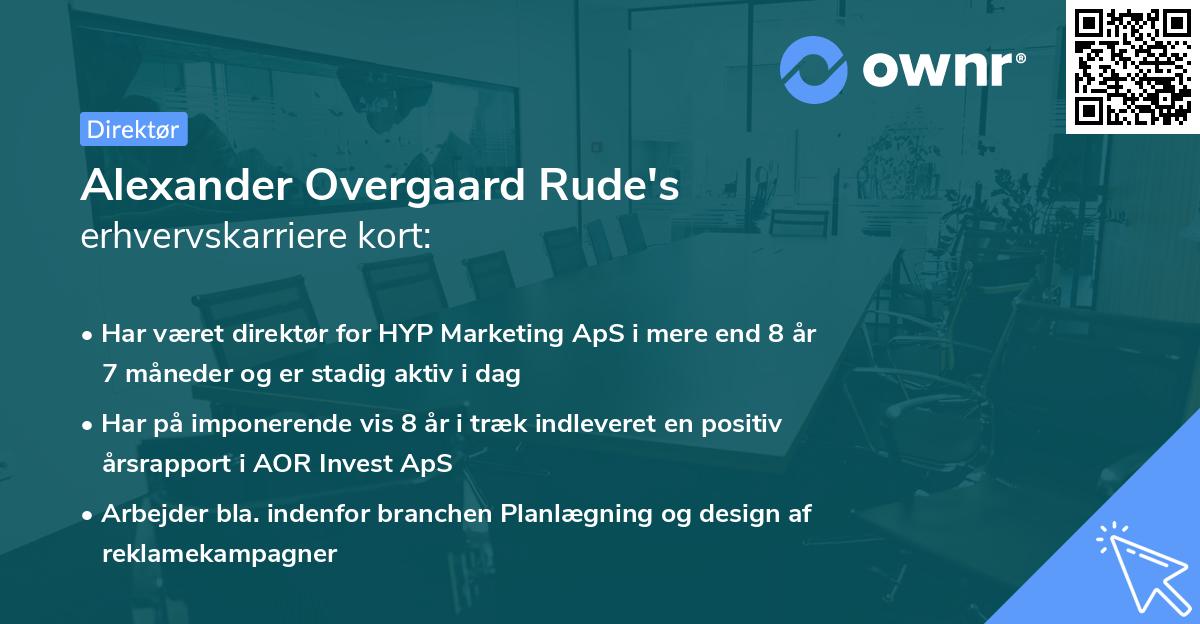 Alexander Overgaard Rude's erhvervskarriere kort