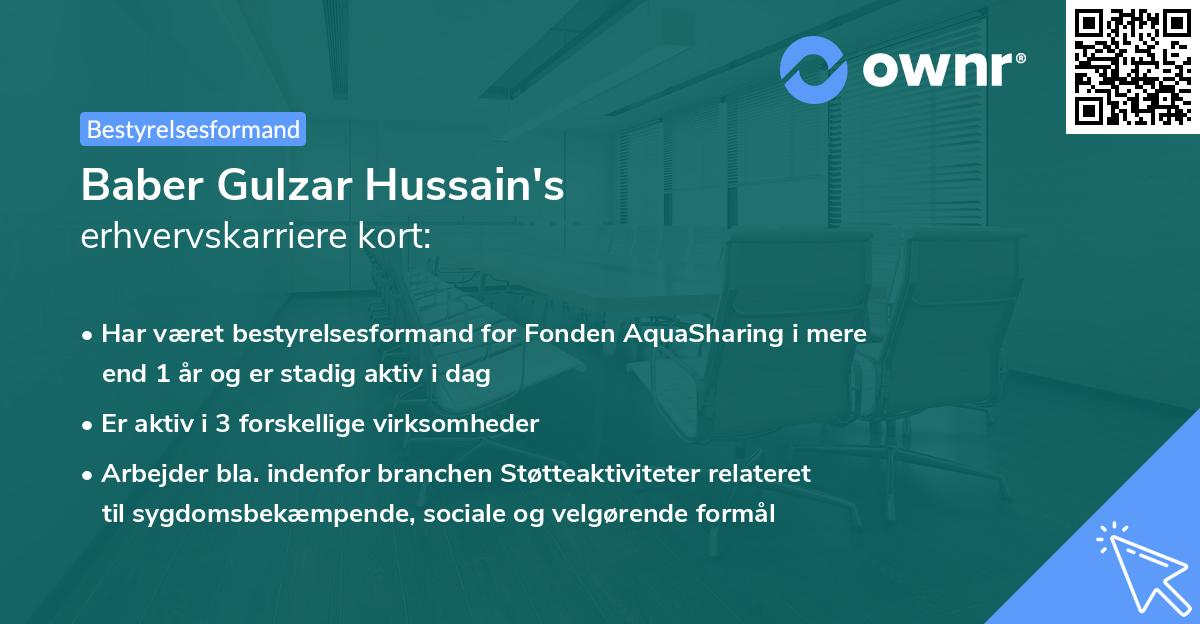 Baber Gulzar Hussain's erhvervskarriere kort