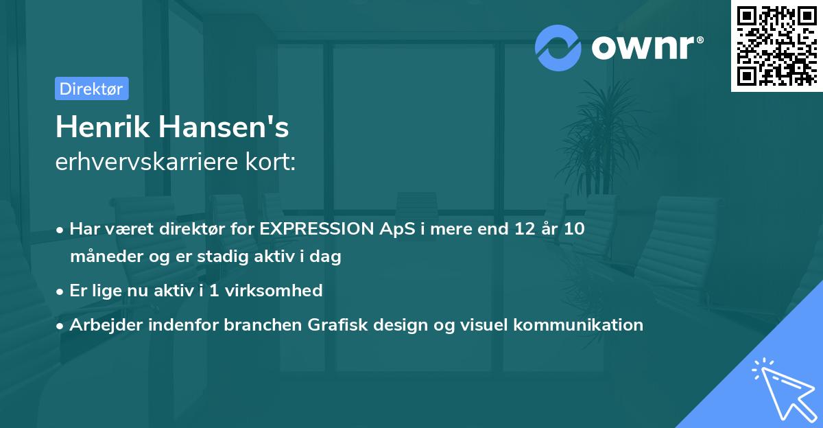 Henrik Hansen's erhvervskarriere kort