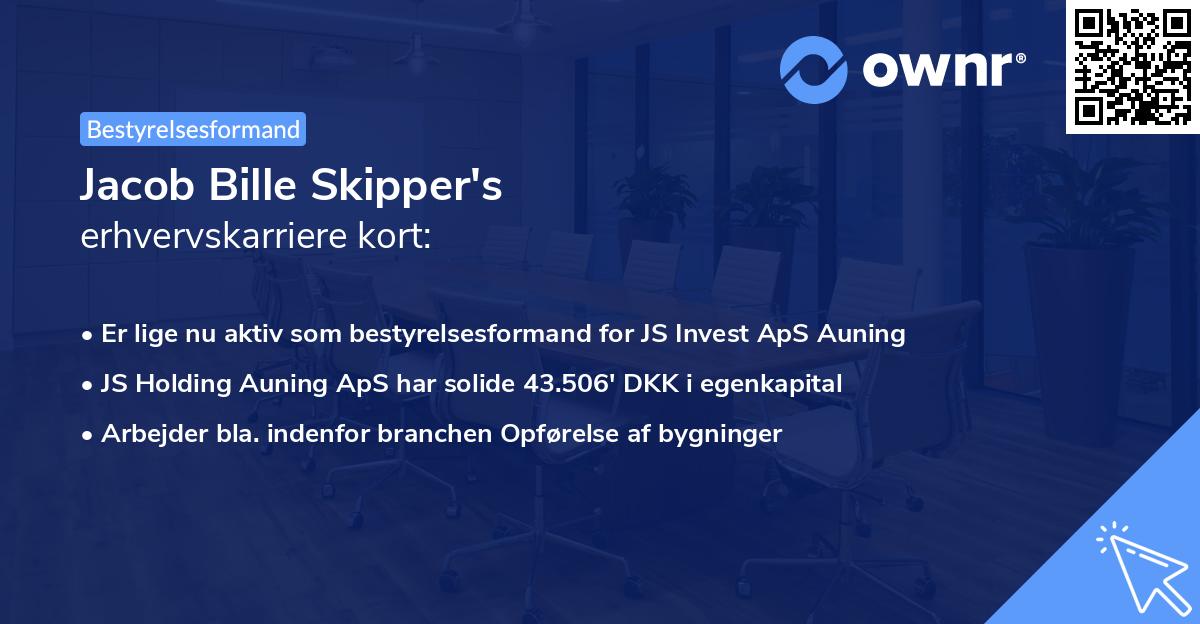 Jacob Bille Skipper's erhvervskarriere kort