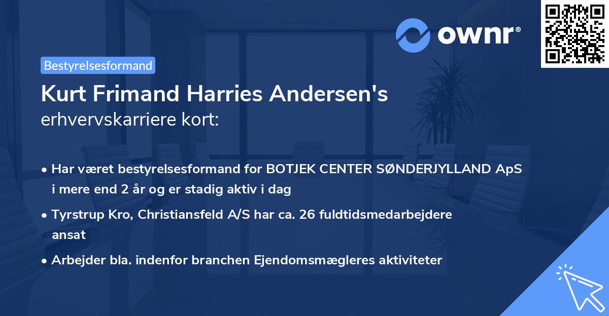 Kurt Frimand Harries Andersen's erhvervskarriere kort