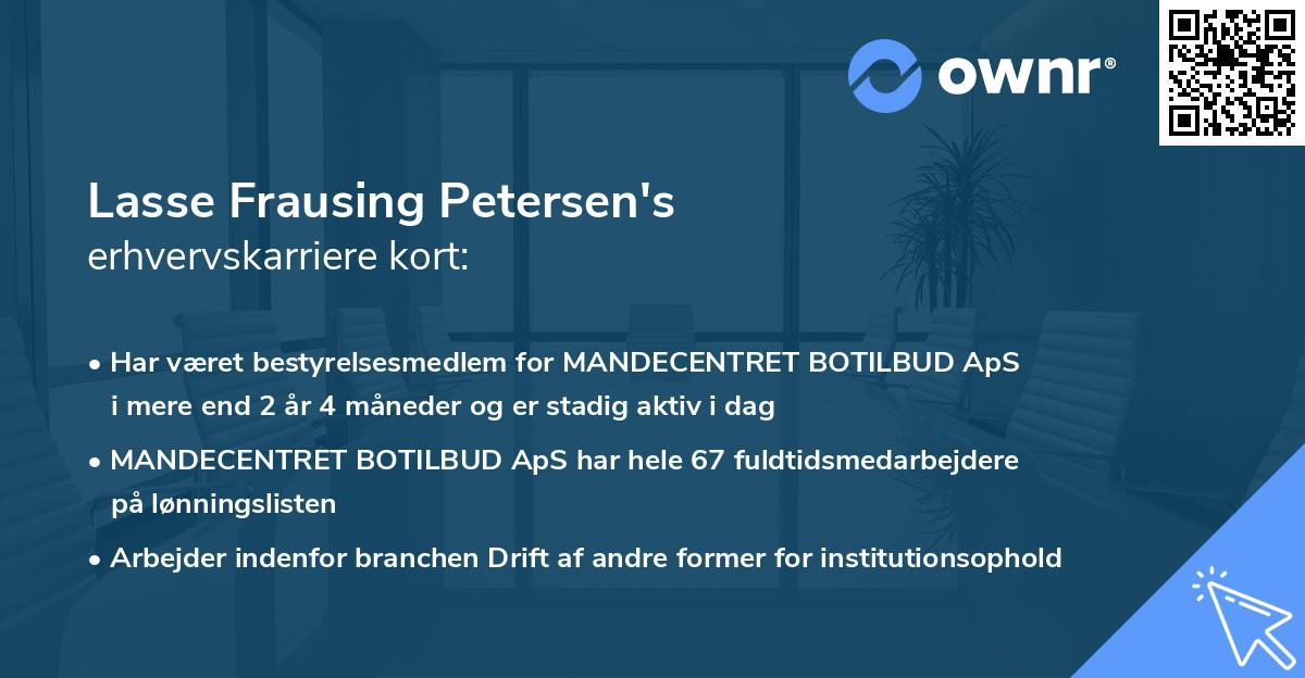 Lasse Frausing Petersen's erhvervskarriere kort
