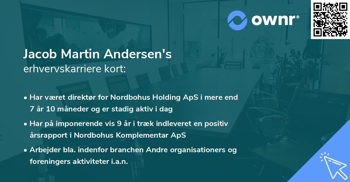 Jacob Martin Andersen's erhvervskarriere kort
